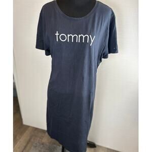 Tommy Hilfiger knit navy blue short sleeve polo dress women's size XL